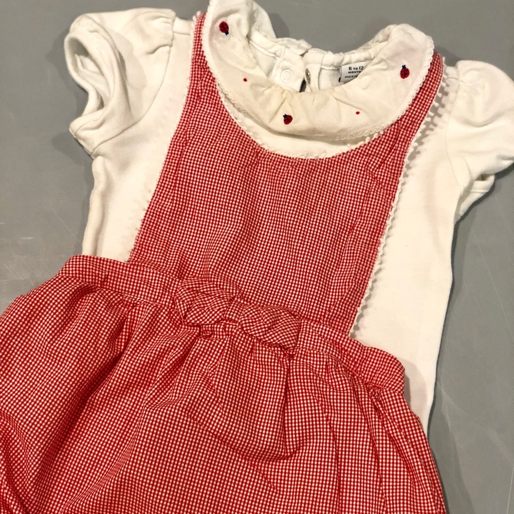 Janie and Jack gingham romper 6-12m